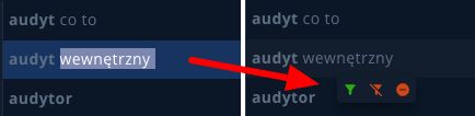 filtrowanie po frazie semstorm keywords
